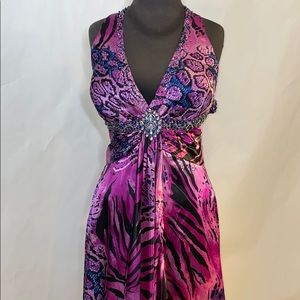 Purple Multi Animal Print Gown